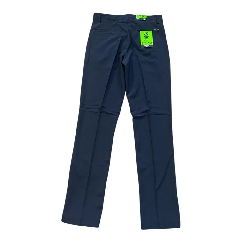 IZOD Men's Golf Swingflex Slim Fit Pant Peacoat Navy Blue Size 30W x 34L Stretch